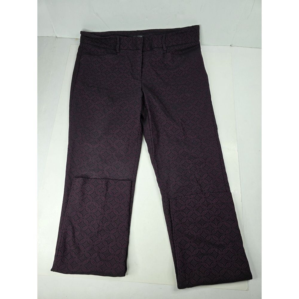 Mario‎ Serrani Italy Floral Womens Pants Size 6 Red Stretch Straight Leg